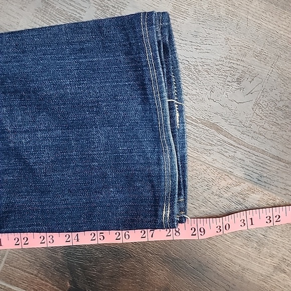 True Religion Blue Flare Wide Leg Stretch Jeans sz 27 Hemmed 28in - Picture 10 of 10